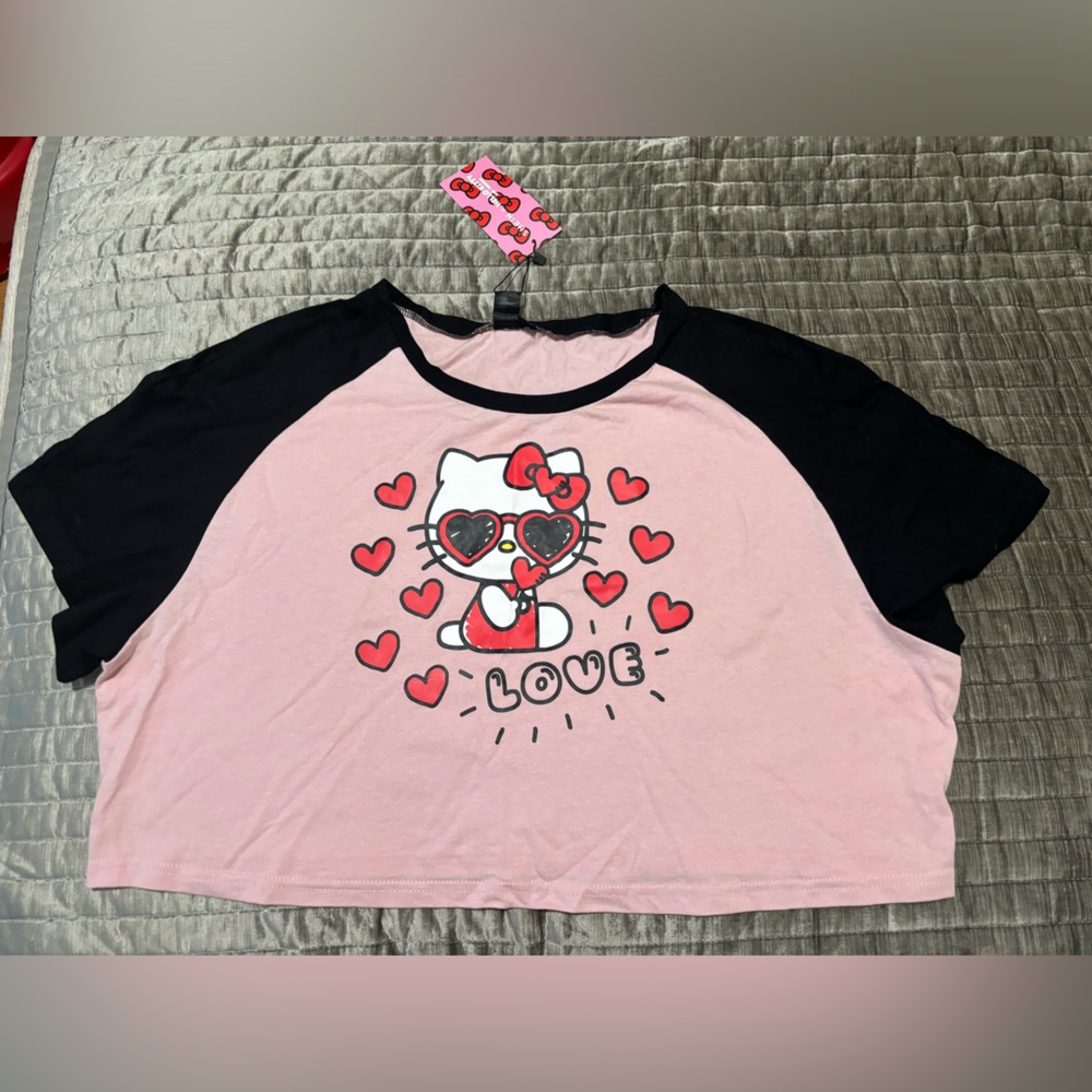 Hello Kitty Crop Top Plus Size Graphic Tee